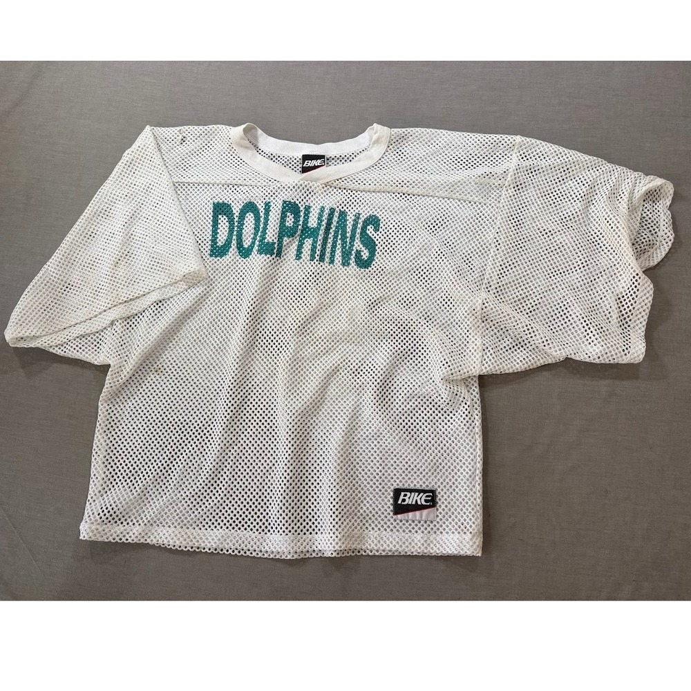 BIKE Miami‎ Dolphins Player Issue Practice White Mesh Football Jersey L/XL